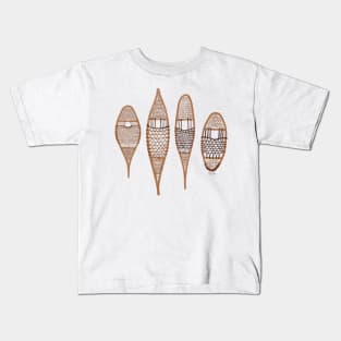 Wooden Snowshoes - traditional snowshoes, Indigenous Snowshoe styles Kids T-Shirt